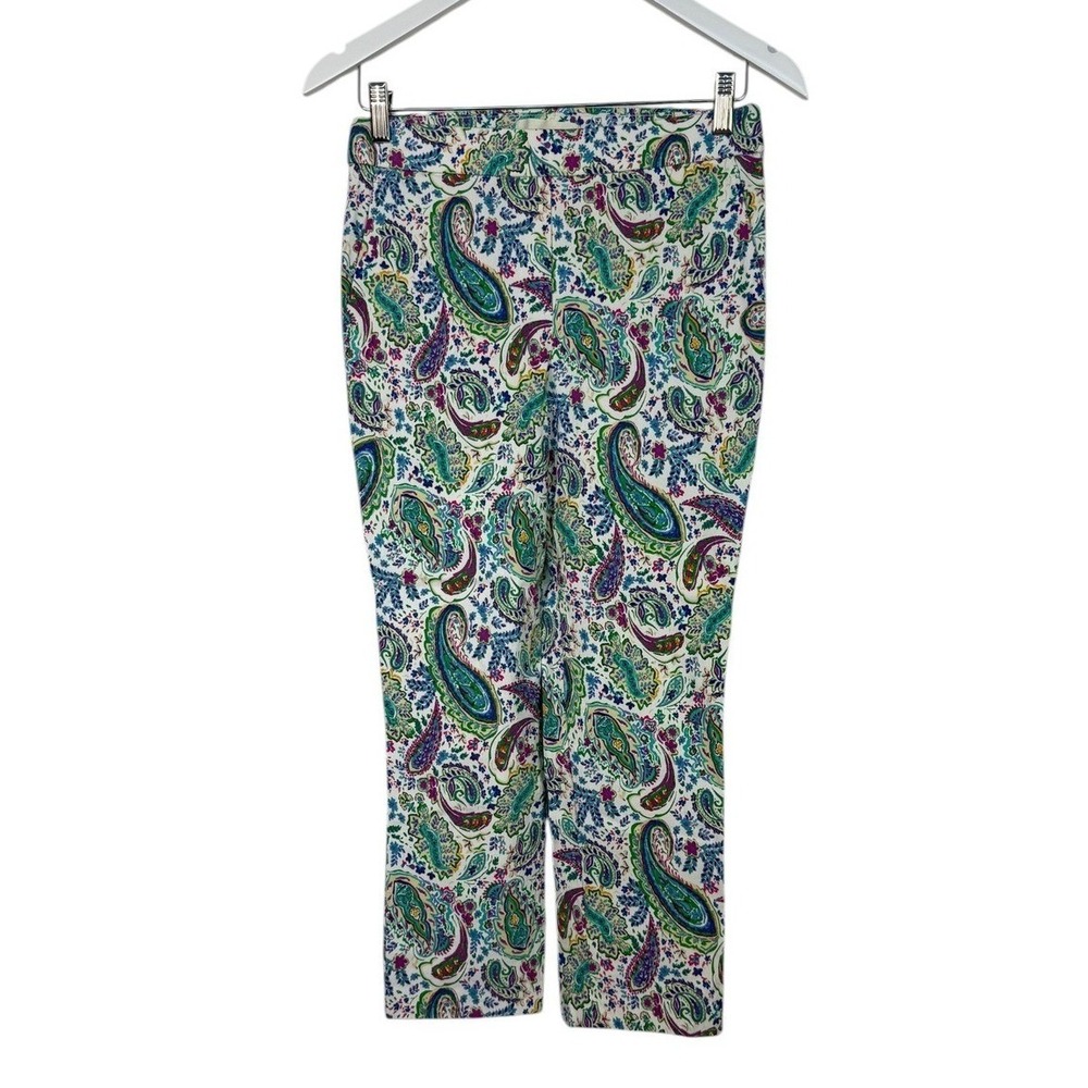 Jules & Leopold Paisley Crop Pants Womens 14 Capri Ankle Stretch Pull On Size 14